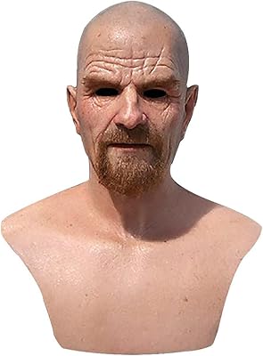 Masque réaliste de vieil homme chauve jinyu, masque blanc breaking bad walter