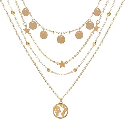 Le collier de chaîne en or superposé occidental pour femmes modernes a un zircon