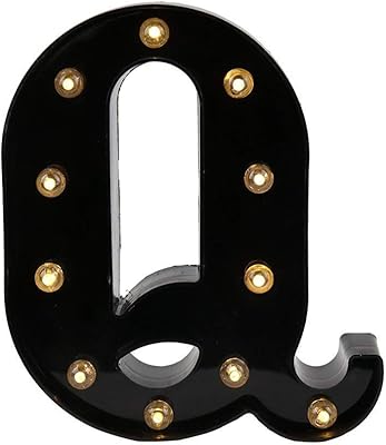 Lettres lumineuses led pooqla de l'alphabet marquise avec lumières (noir)