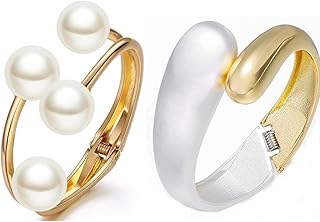 Bracelet tomophile pour femme, bracelet en perles épaisses dorées pour femme, bracelet ouvert