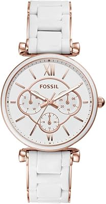 Montre à quartz pour femme avec affichage chronographe et bracelet en acier inoxydable
