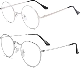 Lunettes rondes pro acme monture en métal transparentes sans ordonnance