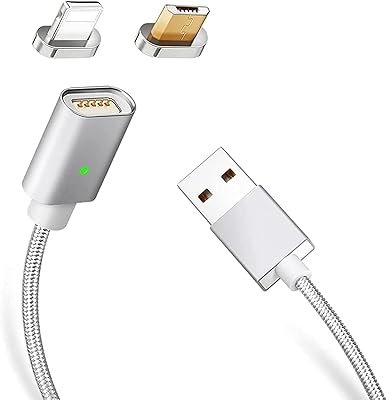 Glorious câble usb pour android-iphone 2 en 1 recouvert de nylon pour un chargement