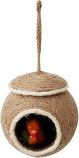 Nid d'oiseau en corde de coquille de noix de coco pour nid canari