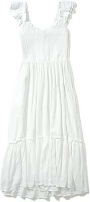 Robe mi-longue femme à manches flottantes ornée de fleurs