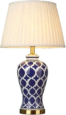 Lampe de table en céramique de porcelaine bleue et blanche, décoration de salon