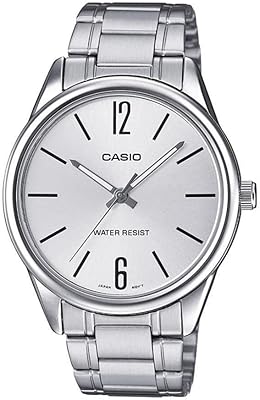 Montre casio pour homme avec cadran noir et bracelet en acier inoxydable