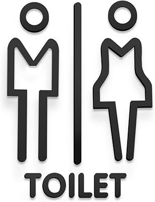 Panneau de salle de bain unisexe pour hommes et femmes symbole de toilette