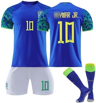 Maillot de football pour garçons et adultes 2022-2023 brésil away nom jr #10