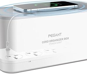 Begant rallonge d'alimentation usb-c 3 en 1 avec chargeur sans fil 15 w et boîtier de gestion des câbles, 5 ports universels usb-c 20 w en polypropylène, 2 usb-a qc3.0 18 w 2 m, boîte de rangement élégante (3 en 1). Shopping en ligne au Sénégal ? Pensez Diaytar !