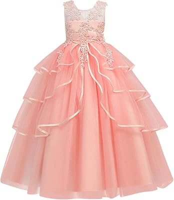 Robe en dentelle à fleurs pour petites filles, pour mariage, demoiselle d'honneur, fête