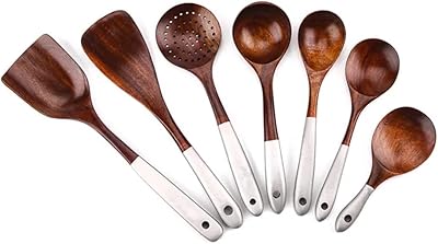 Ensemble de spatules de cuisine en bois et céramique pour cuisine ustensiles antiadhésifs