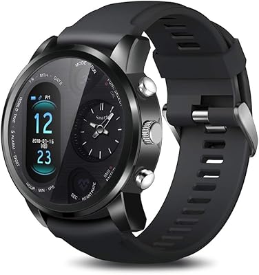 T3-pro montre intelligente hommes double écran étanche ip67 fréquence cardiaque