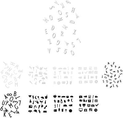 Pack de 128 petites lettres et chiffres blancs pour tableaux d'affichage et mémos
