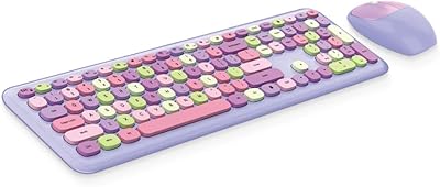 Ensemble clavier et souris sans fil ekam 2,4 go, multicolore, 110 touches