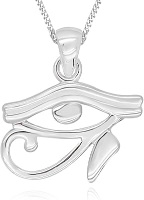 Collier narada en argent sterling égyptien avec œil d'horus, 45,7 cm, sans pierres
