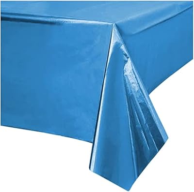 Nappe rectangulaire en plastique réutilisable rglt, feuille bleue, 137 cm x 182 cm