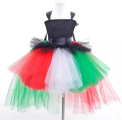 Filles enfants robe de jour en tulle avec drapeau national pour filles