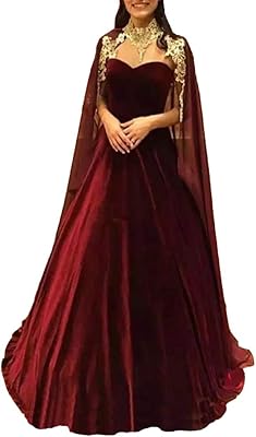 Robe de soirée formelle longue en velours trapèze avec robe en mousseline