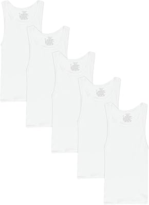 Haut sans manches eco smart tagless pour garçon (lot de 5), blanc, blanc
