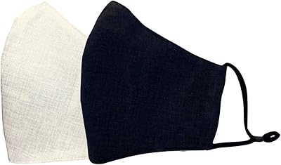 Masque facial en tissu tendance - design en lin noir et blanc