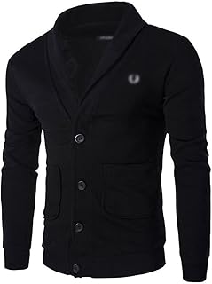 Psampa hommes cardigan pulls hommes cardigan brodé slim couleur unie pull veste hommes