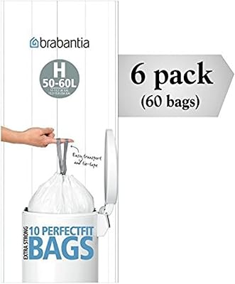 Brabantia roll 246784 type h de 10 sacs pour paniers, convient aux poubelles