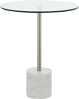 Table d'appoint blythe edesso, acier/marbre blanc - hx5282-02