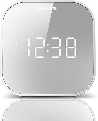 Réveil philips avec port de chargement usb, radio-réveil fm avec batterie de secours
