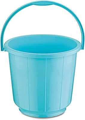 Seau en plastique pour salle de bain asiatique avec poignée (bleu, 16 litres)