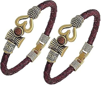 Vedansh bhakti trishul damru om rudraksha présente des bracelets mahadaf dorés et dorés