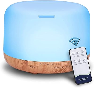 Diffuseur d'huiles essentielles baysky 500 ml, diffuseur d'huiles essentielles avec brume fraîche, humidificateur