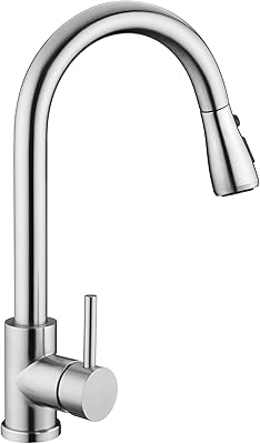 Robinet d'évier de cuisine, robinet de cuisine en acier inoxydable avec pulvérisateur extractible