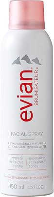 Eau minérale naturelle evian spray visage format voyage 150 ml.