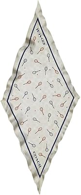 Écharpe en soie imprimée tennis coach pour femmes, rouge craie-bleu, taille unique, rouge