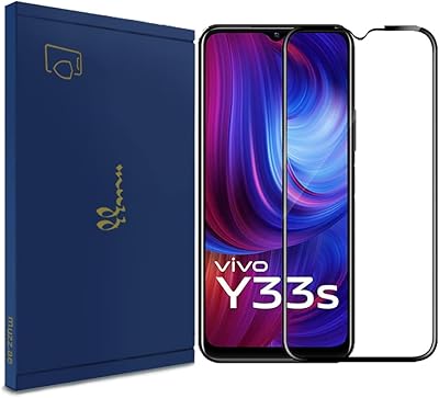 Protecteur d'écran en verre trempé vivo y33s compatible avec vivo y33s avec couverture