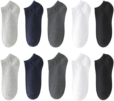 Chaussettes invisibles pour hommes 10 paires coton peigné de qualité supérieure pour un usage
