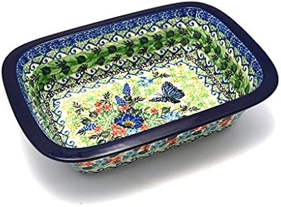 Polish pottery baker - rectangulaire avec rebord grip - unikat signature u4600