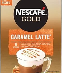 NESCAFÉ GOLD CARAMEL LATTE, 8 SACHETS, PESANT 136 GRAMMES