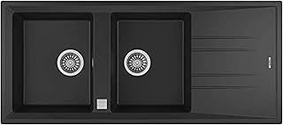 Évier d'intérieur automatique tika tigranite 80 b-tg 2b 1d de stone avec deux