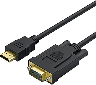 Câble hdmi vers vga plaqué or de 10 pieds (mâle mâle) compatible
