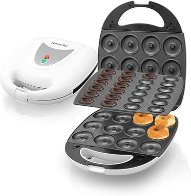 Machine à beignets et noix saachi 2 en 1, noir, nl-2m-1559