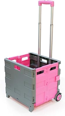 Chariot de courses pliable de 25 kg - rose | caddie portable