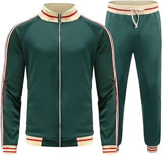 Survêtement deux pièces à fermeture éclair pour hommes, ensemble veste et pantalon