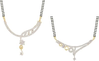 Collier pendentif mangalsutra traditionnel indien de couleur or avec chaîne, bijoux pour femmes