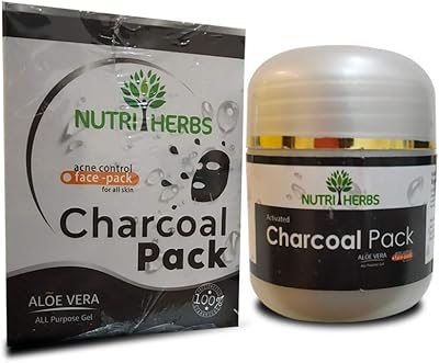 Masque facial au charbon actif nutriherbs avec extrait d'aloe vera | pour hommes