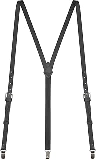 Suspenderstore bretelles en cuir pour ceinture à boucle pour hommes 15
