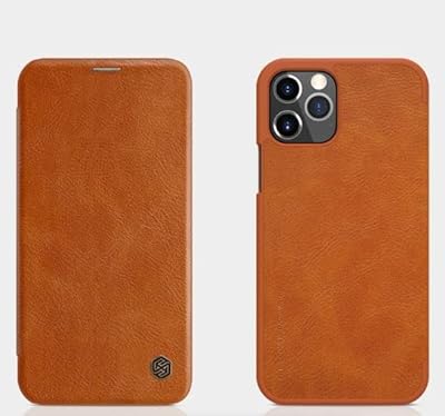 Étui en cuir nillkin ken series pour apple iphone 12/12 pro (marron)