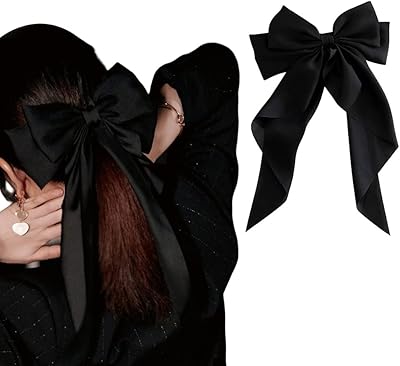 Pinces à cheveux à grand nœud avec longs rubans pour femmes et filles