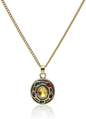 Collier pendentif avengers alliance movies thanos, unisexe zircon et cristal, cadeau réglable, alliage